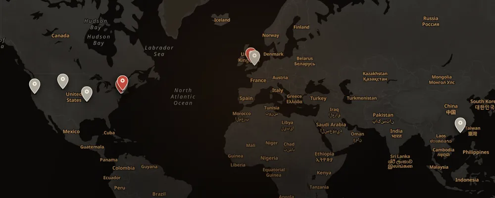 Dark map of the 32 cases MrBallen covers