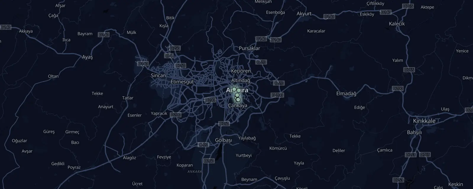 Map of the 8 case files in Ankara, pinned by legal status